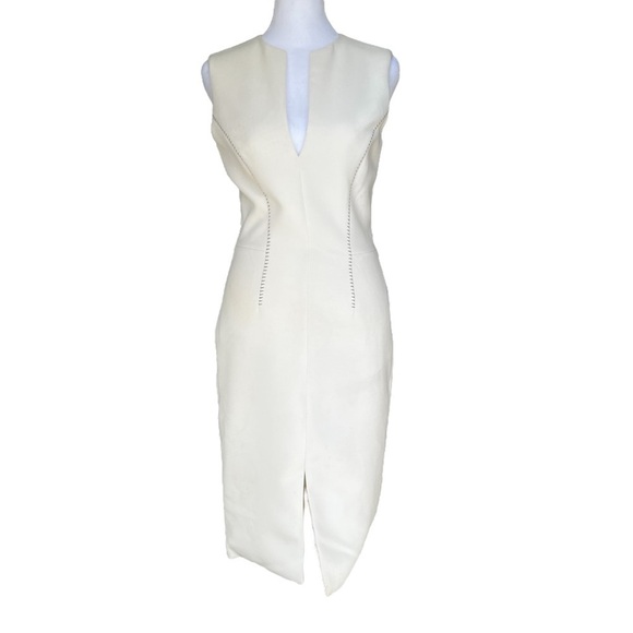 L’Agence Exclusively for Intermix - Ivory Sleeveless Sheath Dress Sz 2 - Picture 2 of 10